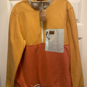 NWT Patagonia Men's Colorblock Sweater - Orange and Yellow